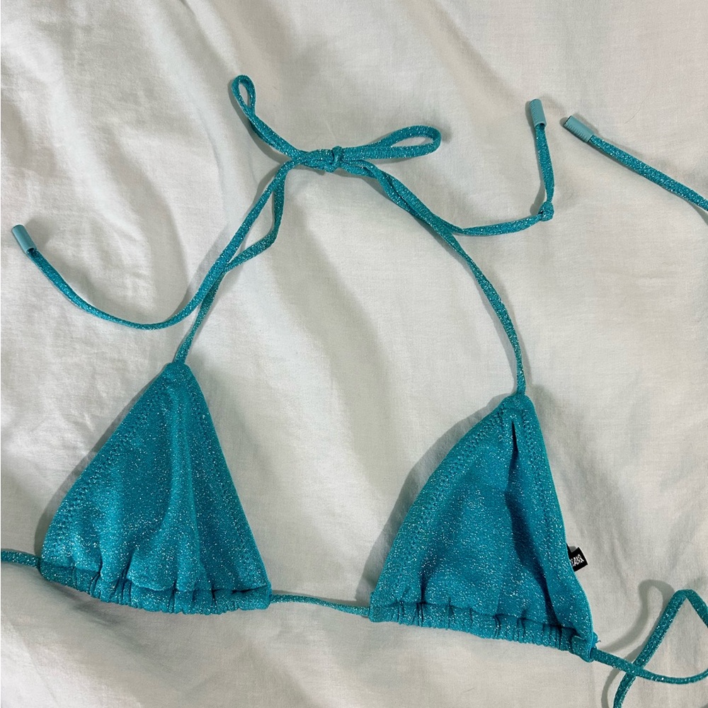 Triangl blue Sparkly bikini top size Xsmall